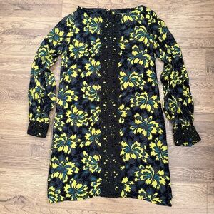 $228 The Original MILLY of New York Floral silk shift dress lace embroidered 4